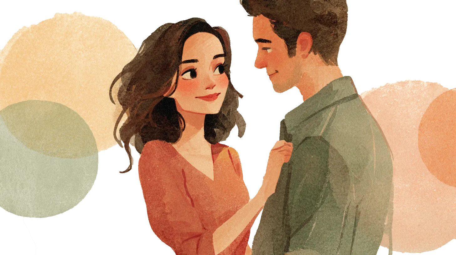 Two partners sitting together in quiet conversation